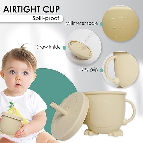 Bluet B- Silicone Baby Feeding Set - Baby Led Weaning Supplies - Baby Spoons, Suction Bowl - Plate - Baby Utensils Set - Silicone Feeding Set for Baby First Foods, Infant Eating - 8pcs - Purple - Jamouz