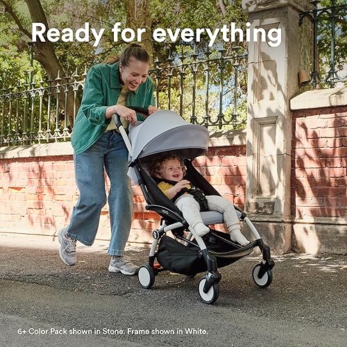 Stokke YOYO3 Stroller from 6 Months - Includes Black Frame, Seat Cushion & Canopy - Folds in & Out in a Flash - Light & Compact - Carry-On Compatible - Jamouz