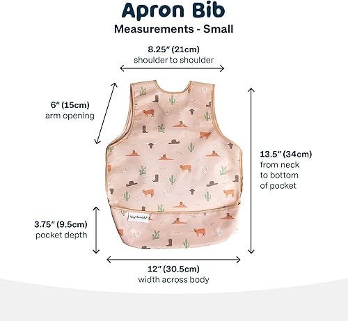 Tiny Twinkle Mess Proof Baby Bib - Waterproof Toddler and Baby Apron Bib - Machine Washable - PFAS and BPA Free - Jamouz