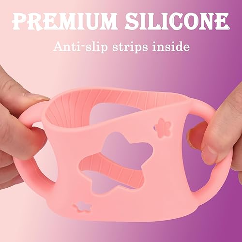 4 Pack Baby Bottle Handles, Silicone Bottle Handles for Dr Brown Wide-Neck Baby Bottles (White+Blue+Green+Grey) - Jamouz