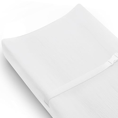 Changing Pad Cover for Baby Boy Girl 2 Pack, Muslin Changing Table Pad Covers with Boho Style, Neutral Nursery Bedding Essentials Soft and Breathable(Dusty Rose & Flower-A) - Jamouz