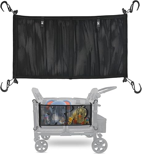 Stroller Wagon Cargo Net and Organizer Wagon Accessories Compatible with WONDERFOLD All W-Series Models Black - Jamouz