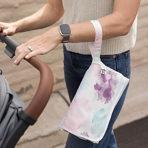 Tiny Twinkle Portable Diaper Changing Pad, Foldable Waterproof Baby Change Pad for Newborn Girl & Boy with Smart Wipes Pocket (Beige Checkers) - Jamouz