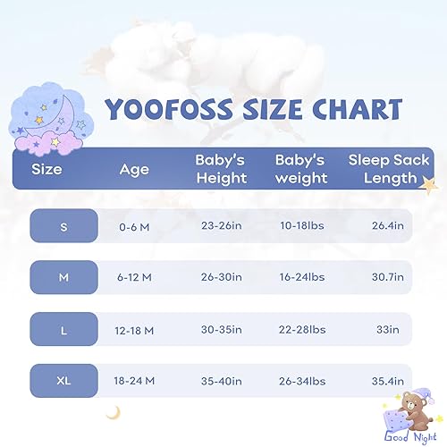 Yoofoss Baby Sleep Sack 6-12 Months Wearable Blanket for Babies 100% Cotton 2-Way Zipper TOG 0.5 Toddler Sleeping Sack 3 Pack, Soft Lightweight Sleep Sacks - Jamouz