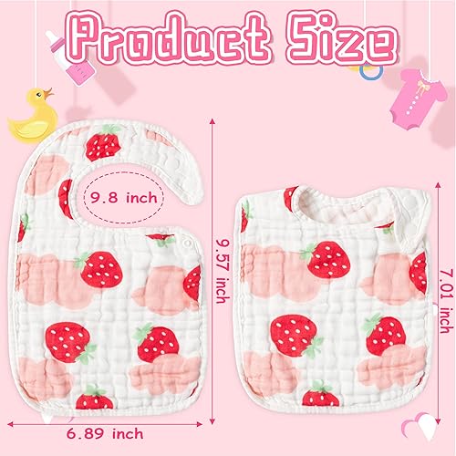 BUoonyer 10pcs Snap Muslin Cotton Bibs, Baby Bandana Drool Bibs, Adjustable Soft Absorbent Cotton Scarf - Jamouz
