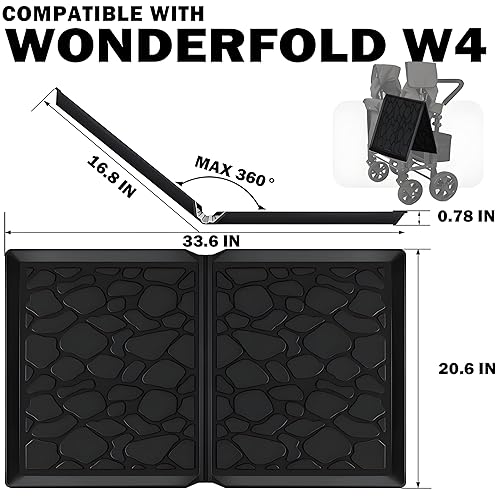 All Weather Silicone Stroller Wagon Mat - Waterproof Protective Liner for Sand, Dirt, Mud & Rain - Compatible with W4 Models - 33.6'x20.6'x0.75' (Beach, Camping, Daily Use) - Jamouz