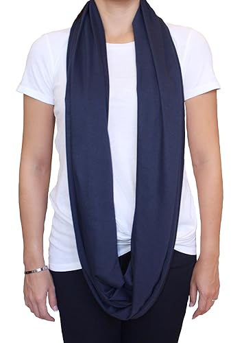 LK Baby 2pk Infinity Nursing Scarf Breastfeeding Cover Ultra Soft (Grey/Navy) - Jamouz