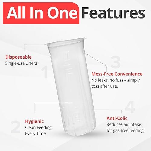 Playtex Baby Nurser Pre-Sterilized Disposable Drop-Ins Bottle Liners, Anti-Colic, Gas Reduction, Closer to Breastfeeding, 8 Oz, 100 Count - Jamouz