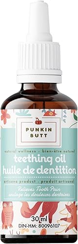 Punkin Butt Teething Oil - 1 oz - 100% Natural, for Babies - Proprietary Blend Includes Chamomile, Sunflower, Peppermint, and Clove - Baby Teething Relief with No Added Chemicals - Jamouz