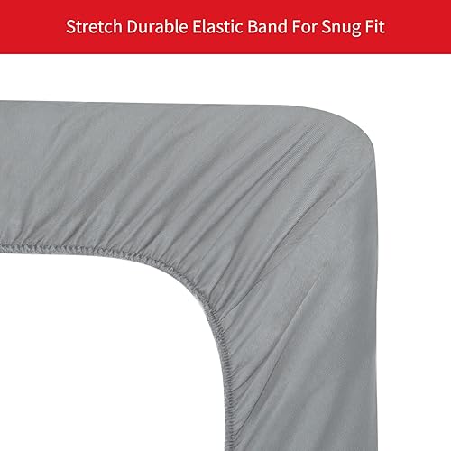 Pack and Play Sheets Fitted, Compatible with 4moms Breeze Plus Playard & Breeze GO Playard, Cotton Pack and Play Sheets Cover, Grey - Jamouz