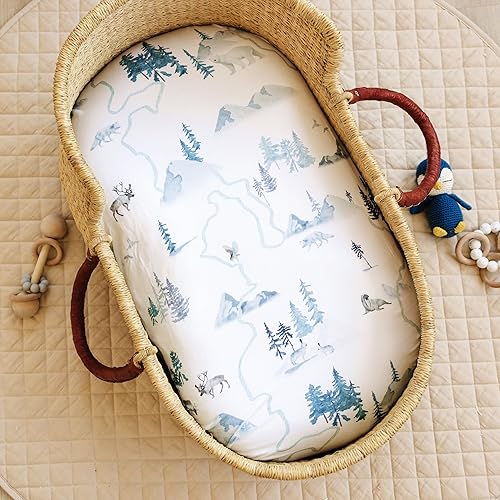 Baby Changing Pad Cover 2-Pack for Girls (Fleurette) - Premium Fitted Sheets Baby Diaper Changing Table Cover - Buttery Soft Cotton Blend - Jamouz