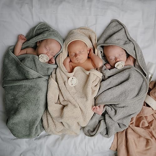 mushie Baby Hooded Towel | Organic Cotton (Blush) - Jamouz