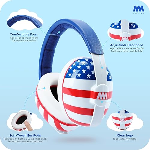 Mumba Baby Ear Protection Noise Cancelling Headphones for Babies and Toddlers Baby Earmuffs - Ages 3-24+ Months - Jamouz