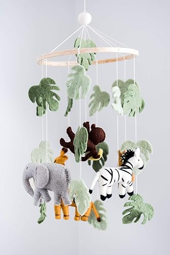 Jungle Animals Baby Mobile, Room Decor, Safari Theme Nursery, Wild Animals Decoration - Jamouz