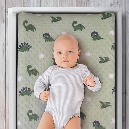 The Peanutshell Baby Changing Pad Covers Boy, Minky Changing Table Sheets, Dinosaur Nursery Decor, Sage Green Baby Items - Jamouz