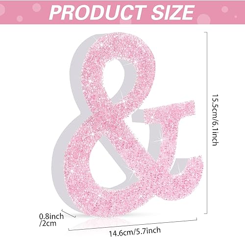 Qunclay 5.7 Inch Pink Crystal Diamond Letters - Crushed Diamond Decorations with Screws and Hooks - Rhinestone Gift for Valentine, Birthday, Wall, Desk, Bathroom Decor(Letter S) - Jamouz