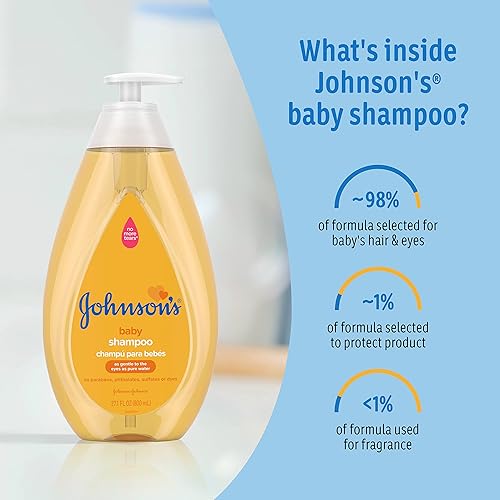 Johnson's Baby Tear Free Shampoo, No Parabens/Phthalates/Sulfates/Dyes, Fresh, 13.6 Fl Oz - Jamouz