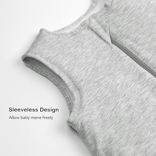 Rayon Made from Bamboo Toddler Sleep Sack with Feet, 1.5 TOG Sleeveless Toddler Sleep Sack, 2-Way Zipper - Jamouz