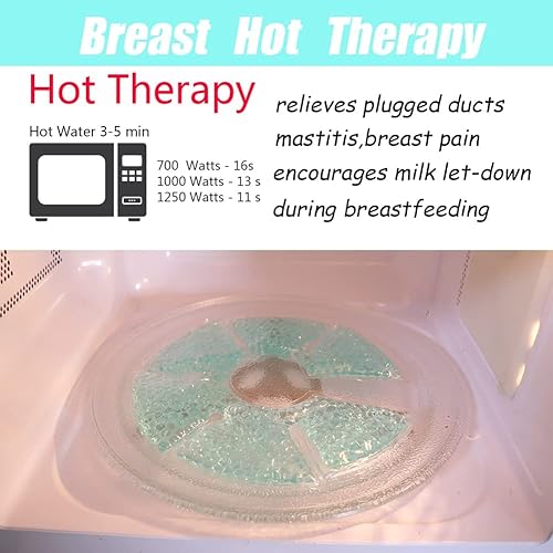 Breast Therapy Ice Packs, Hot and Cold Breast Pads, Breastfeeding Essentials Large Gel Bead Packs for Moms, 2 Pack - Jamouz