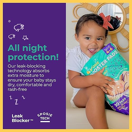 Sposie Diaper Booster Pads, Size 4-6, 30 Count - Hypoallergenic, Dermatologist and Pediatrician Tested, Fragrance, Latex, Chemical and Cruelty-Free, Made in USA - Jamouz