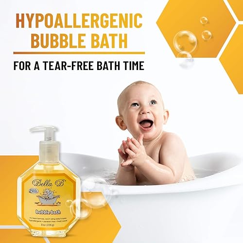 BELLA B Bubble Bath for Baby & Kids 8 oz - Organic Bubble Bath for Toddlers - Toddler Bubble Bath Tear-Free Baby Bubble Bath Organic - Natural Bubble Bath for Kids - Tear-Free Bubble Bath - Kids Bath - Jamouz