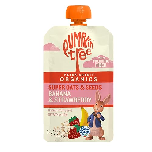Pumpkin Tree Organics Super Oats & Seeds, Banana & Strawberry, 4 Ounce (Pack of 10) - Jamouz