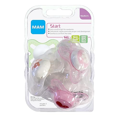 MAM Original Start Matte Newborn Baby Pacifier, Best Pacifier for Breastfed Babies, Boy, 0-3 Months (Pack of 4) - Jamouz