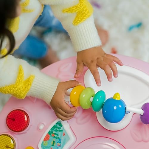 Bright Starts Around We Go 2-in-1 Baby Walker, Discovery Activity Center and Table, Tropic Cool, Ages 6 Months+ - Jamouz