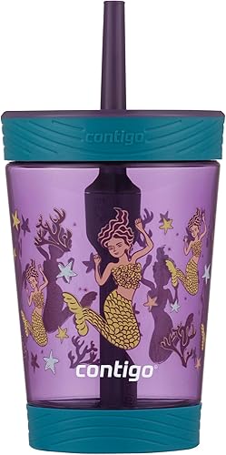 Contigo Kids Spill-Proof 14oz Tumbler with Straw and BPA-Free Plastic, Fits Most Cup Holders and Dishwasher Safe, 2-Pack Strawberry Cream & Blue Raspberry - Jamouz