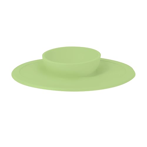 Nuby Sure Grip Silicone Feeding Bowl - Toddler Suction Plate - 6+ Months - Aqua - Jamouz