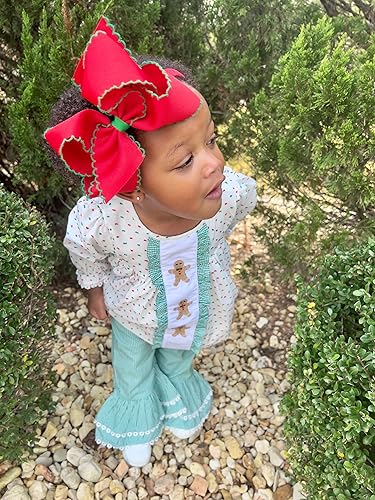 Wee Ones Girls' Classic Grosgrain Moonstitch Edge Hair Bow on a WeeStay Hair Clip, Medium, White with Light Pink - Jamouz