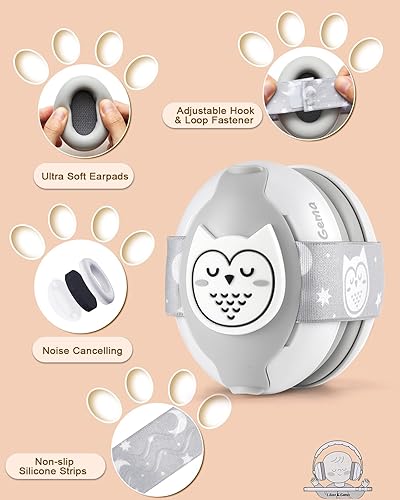 Lilian&Gema 2-in-1 Baby Ear Muffs Noise Protection, Noise Cancelling Headphones for Baby & Toddler up to 4 Years - Jamouz