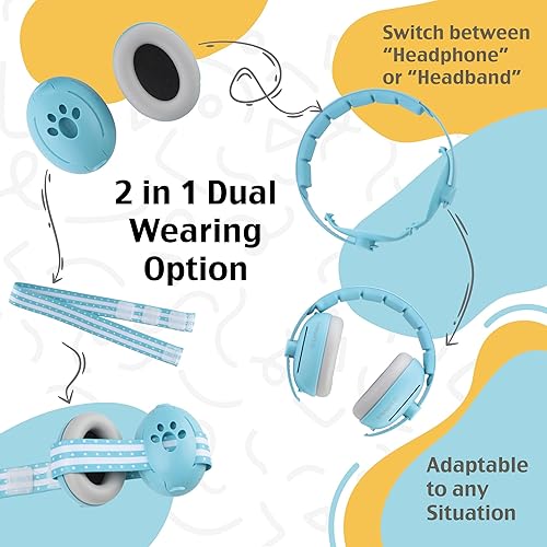 'CuddleEars' 2 in 1 Baby Ear Muff - Noise Canceling Infant Toddler Headphone Hearing Protection Earmuff for Plane - Jamouz