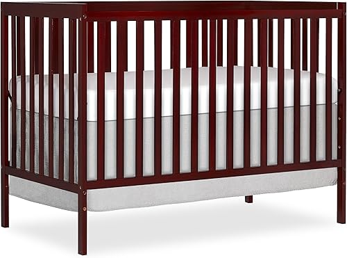 Synergy 5-In-1 Convertible Crib In White, made of New Zealand Pine wood, JPMA & Greenguard Gold Certified, features 3 mattress height settings - Jamouz