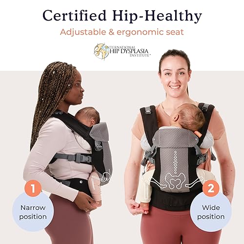 Beco Baby Carrier Gemini Newborn to Toddler-Front, Back and Hip Seat Carrier,Baby Carrier Backpack & Baby Front Carrier with Adjustable Seat,Ergonomic Baby Holder 7-35lbs (Grey) - Jamouz
