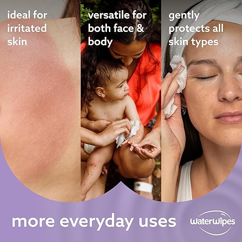 WaterWipes Soothing Clean Baby Wipes, 99% Water-Based Formula with Botanical Extract to Soothe & Protect Skin, Unscented & Hypoallergenic, 360 Count (6 Packs) - Jamouz