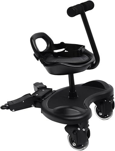 Universal 2-in-1 Stroller Board with Detachable Seat,Buggy Board Suitable for 2 to 6 Years 25 Kg Maximum Load,Toddler Stroller Attachment Step Stand Ride-On Pedal - Jamouz