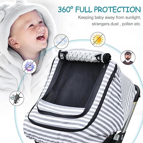 Winter Baby Stroller Bunting Bags and Carseat Canopies Cover to Protect Baby from Cold Wind, Super Warm Plush Fleece Baby Carrier Cover for Infant Boys Girls, Keeps Babies Warm and Cozy.Black - Jamouz