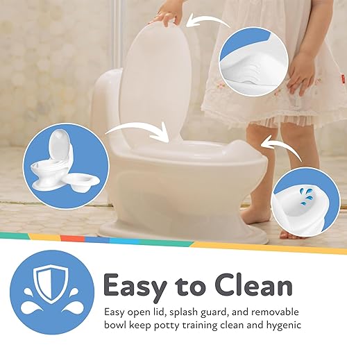 Nuby My Real Potty Training Toilet with Life-Like Flush Button and Sound - 18+ Months - White - Jamouz