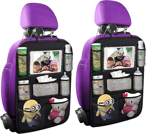 ONE PIX Backseat Car Organizer Mats Back Seat Organizers and Storage Bag with Touch Screen Tablet Holder for Kids Toddlers Car Seats, Travel Accessories, Road Trip Essentials Kids - Jamouz