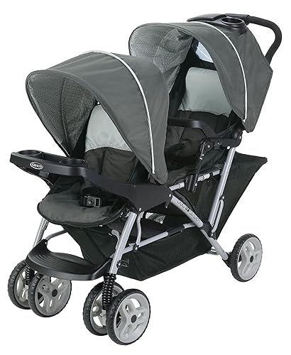 Graco DuoGlider Double Stroller | Lightweight Double Stroller with Tandem Seating, Glacier - Jamouz