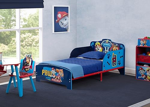 Delta Children - Nick Jr. PAW Patrol Wood and Metal Toddler Bed, Blue - Jamouz