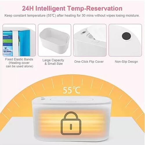 Baby Wipes Warmer, Baby Wipe Warmer And Baby Wet Wipes Dispenser,Wet Wipe Warmer PP Intelligent Adjustable Temperature Safe To Use Infant Wipes Heater Wireless Car Charging(White) - Jamouz