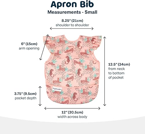 Tiny Twinkle Mess Proof Baby Bib - Waterproof Toddler and Baby Apron Bib - Machine Washable - PFAS and BPA Free - Jamouz