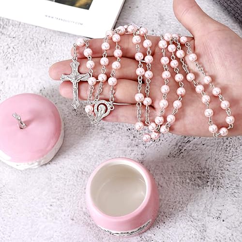 My First Rosary Cross for Boy Keepsake Box and Rosary Gifting Set, Blue - Jamouz