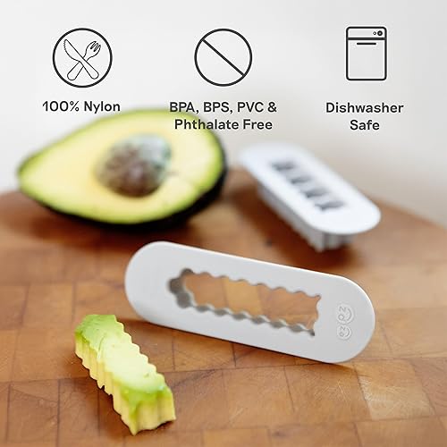 ezpz Baby Led Weaning Food Cutters | 2 Pack | For Ages 6 Months to 9 Months + (Pewter) - Jamouz