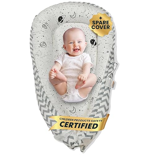 Infant Lounger – CPC Certified Baby Nest for Newborn 0-24 Months – Soft, Breathable, and Portable Cotton Lounger – Cozy Nest for Baby – 0-24 Months - Jamouz