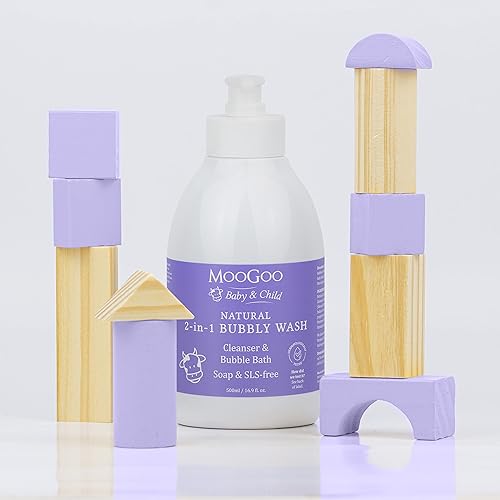 MooGoo 2-in-1 Bubbly Wash - Natural Baby Cleanser & Bubble Bath, Baby Body Wash & Shampoo, Soap, SLS, Fragrance-Free, Dermatologically Tested, Gentle for Sensitive Skin, 500ml/16.9 fl.oz. - Jamouz