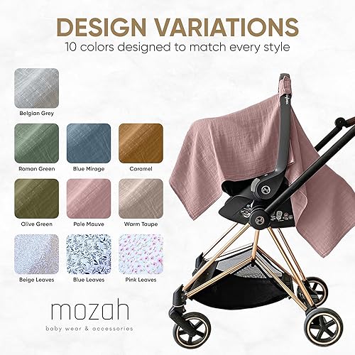 MOZAH Baby Multi-Use Cover: 9-in-1 Car Seat Covers Canopy Cover, Breathable Breastfeeding Cover, Stroller Cover & More, Boys & Girls Shower Gifts (Warm Taupe) - Jamouz