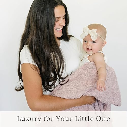 SARANONI Bamboni Luxury Baby Blanket | Plush Blanket for Infant Boys & Girls | Receiving Blanket 30” x 40” | Sky Blue - Jamouz